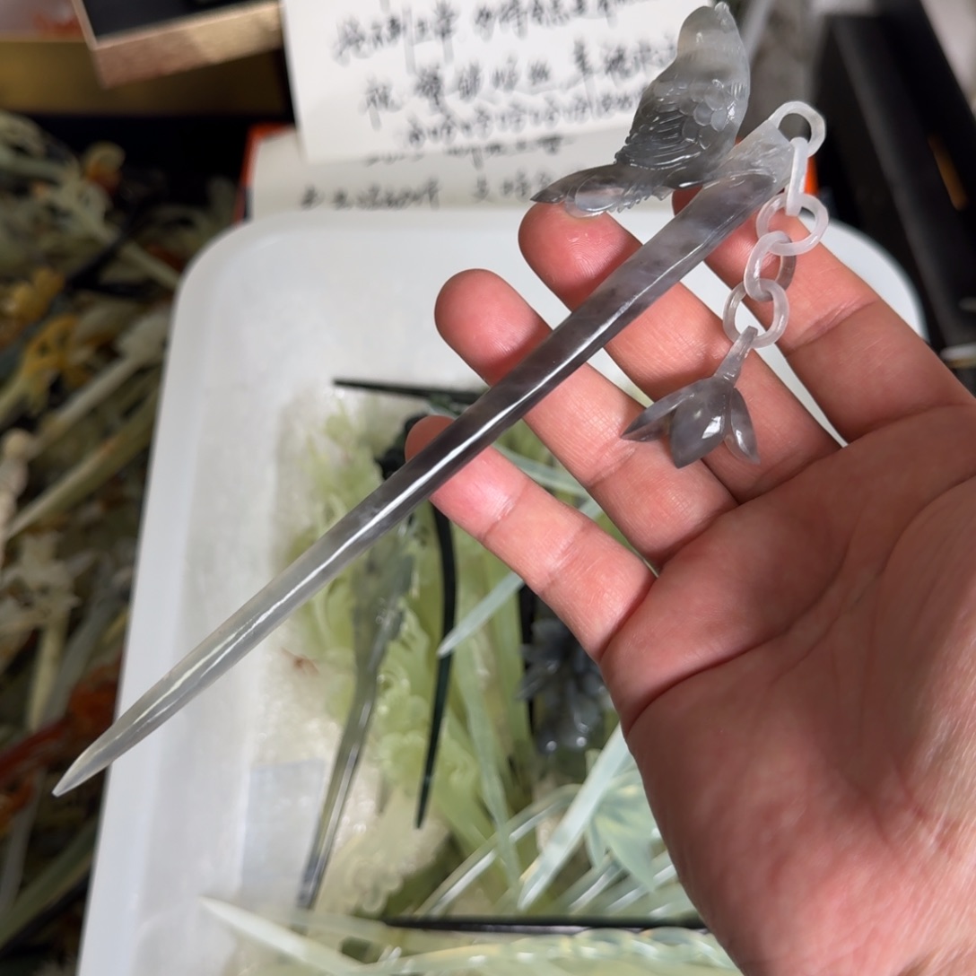 岫玉发饰未镶嵌明君玉簪贼拉好看