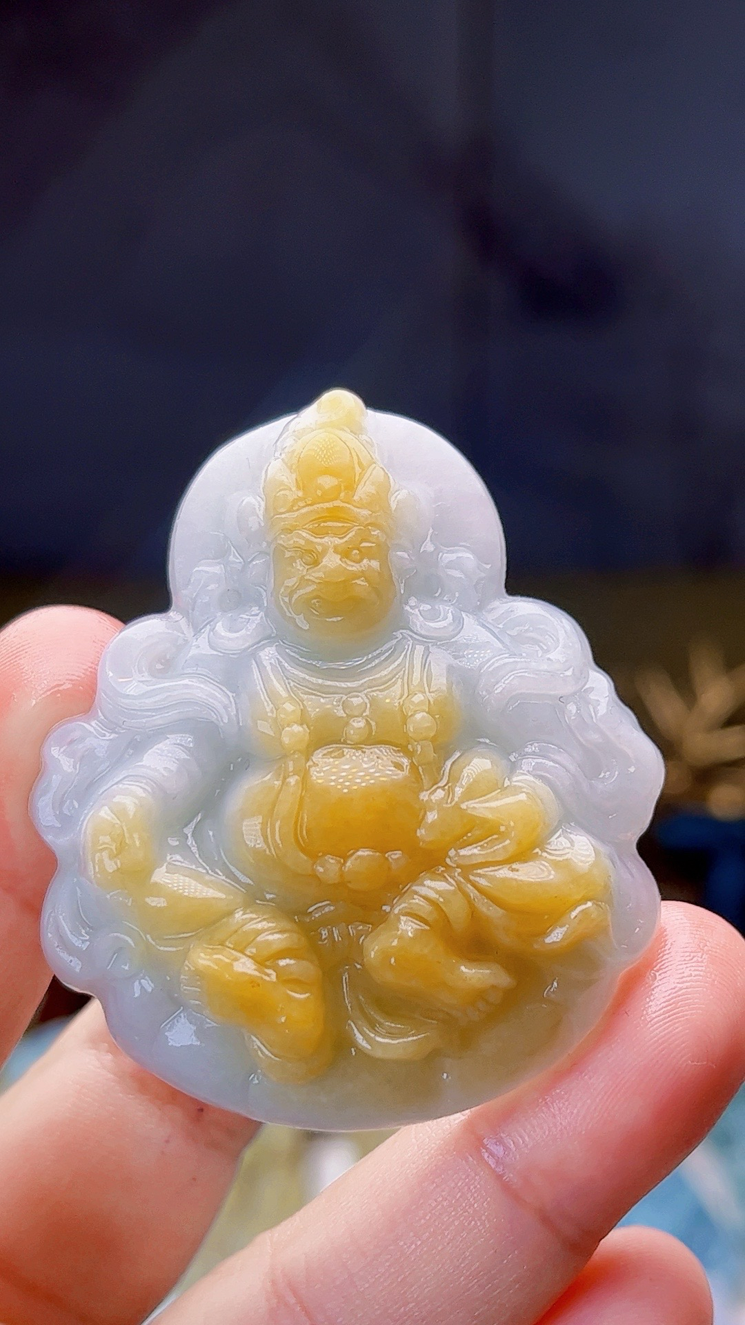 【新春好物】天然缅甸翡翠飘黄翡黄财神毛货买断需抛光尺寸51-43-13