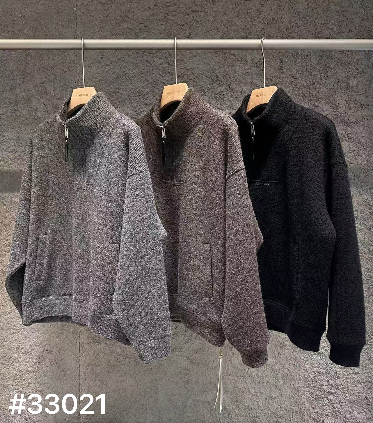 男士冬季新款拉链立领卫衣