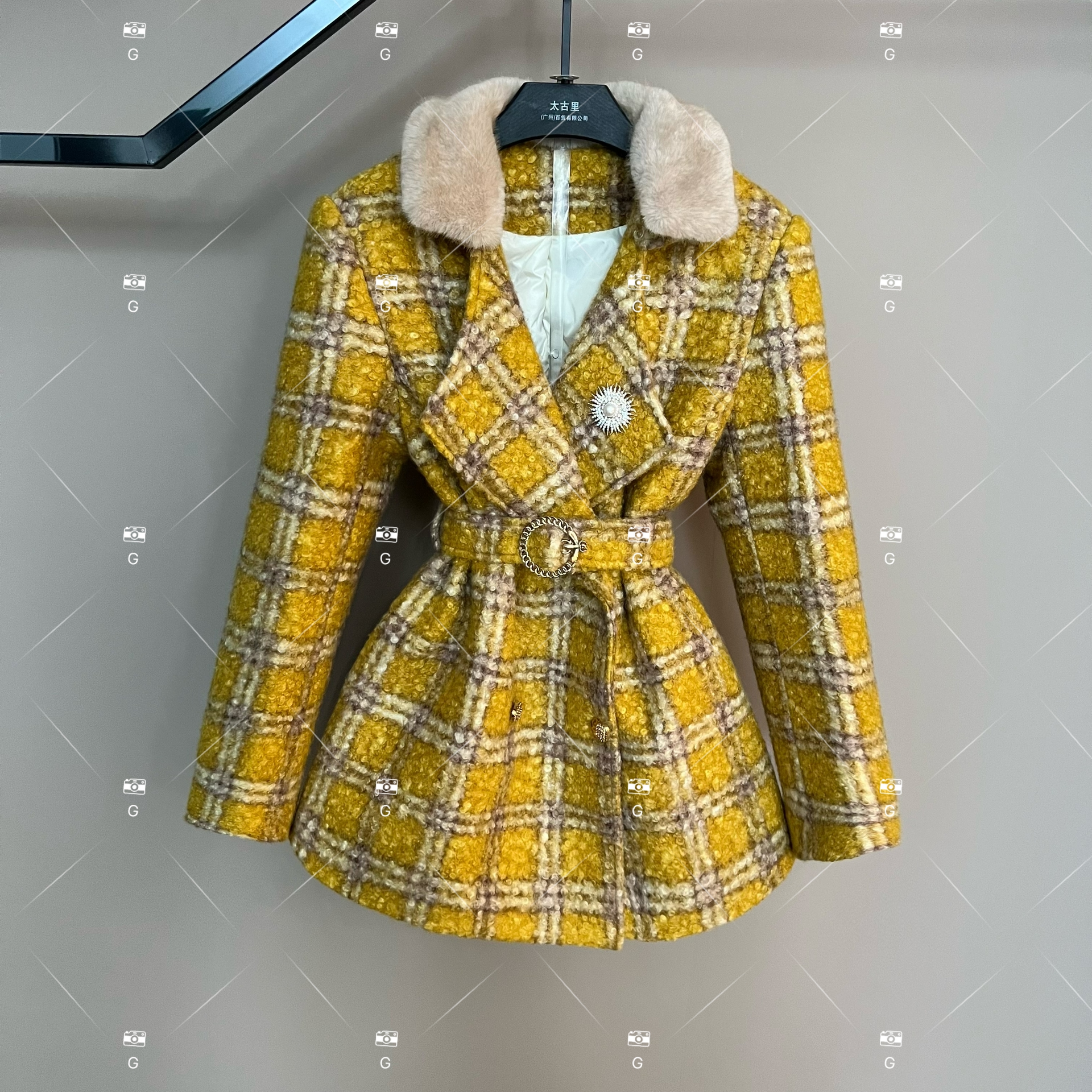 【娜娜】秋冬气质小香风时尚设计师中长款羽绒服 GS-57958