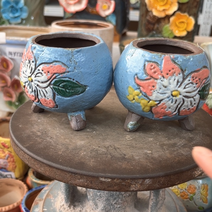 紫砂花盆粗陶材质多肉花盆