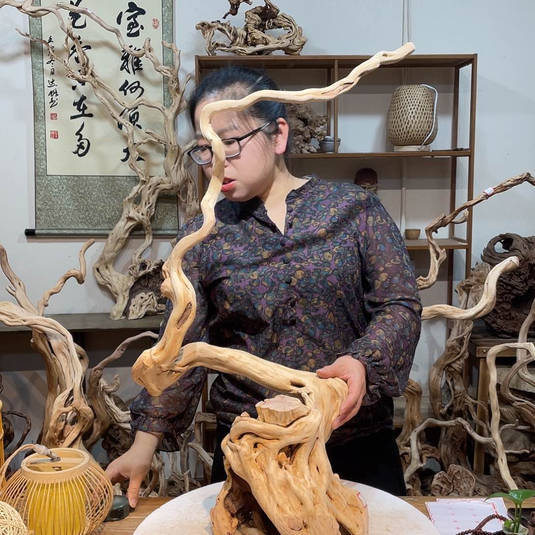 香杉木杜鹃根根艺摆件