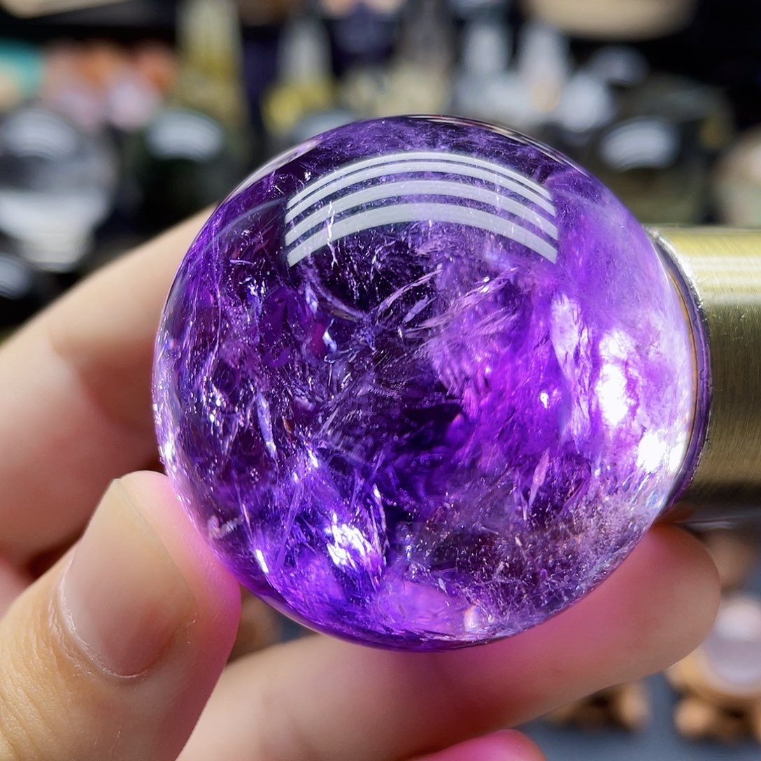 未镶嵌珠宝半成品水晶天然紫水晶42.5mm