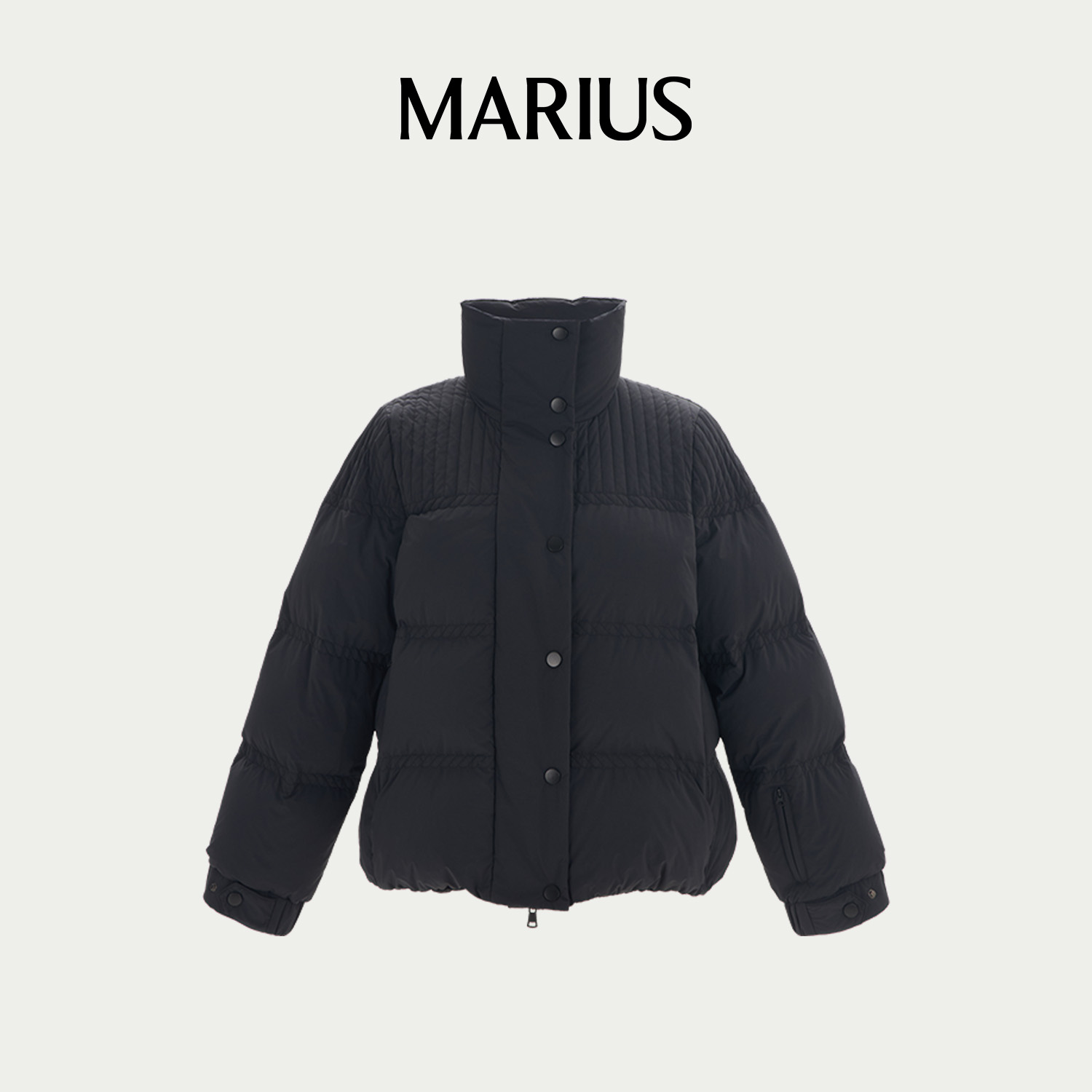 MARIUS-M-'雪球'经典绞花绗线短外套