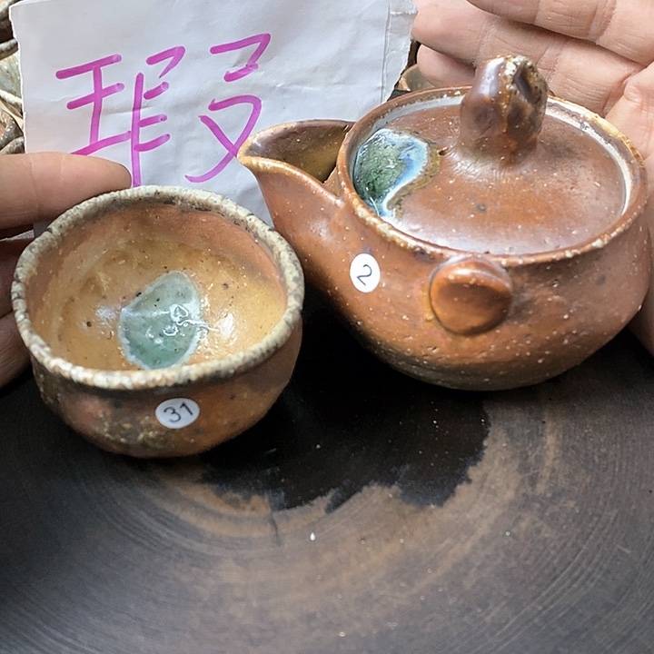 杯手工粗陶、柴烧茶器