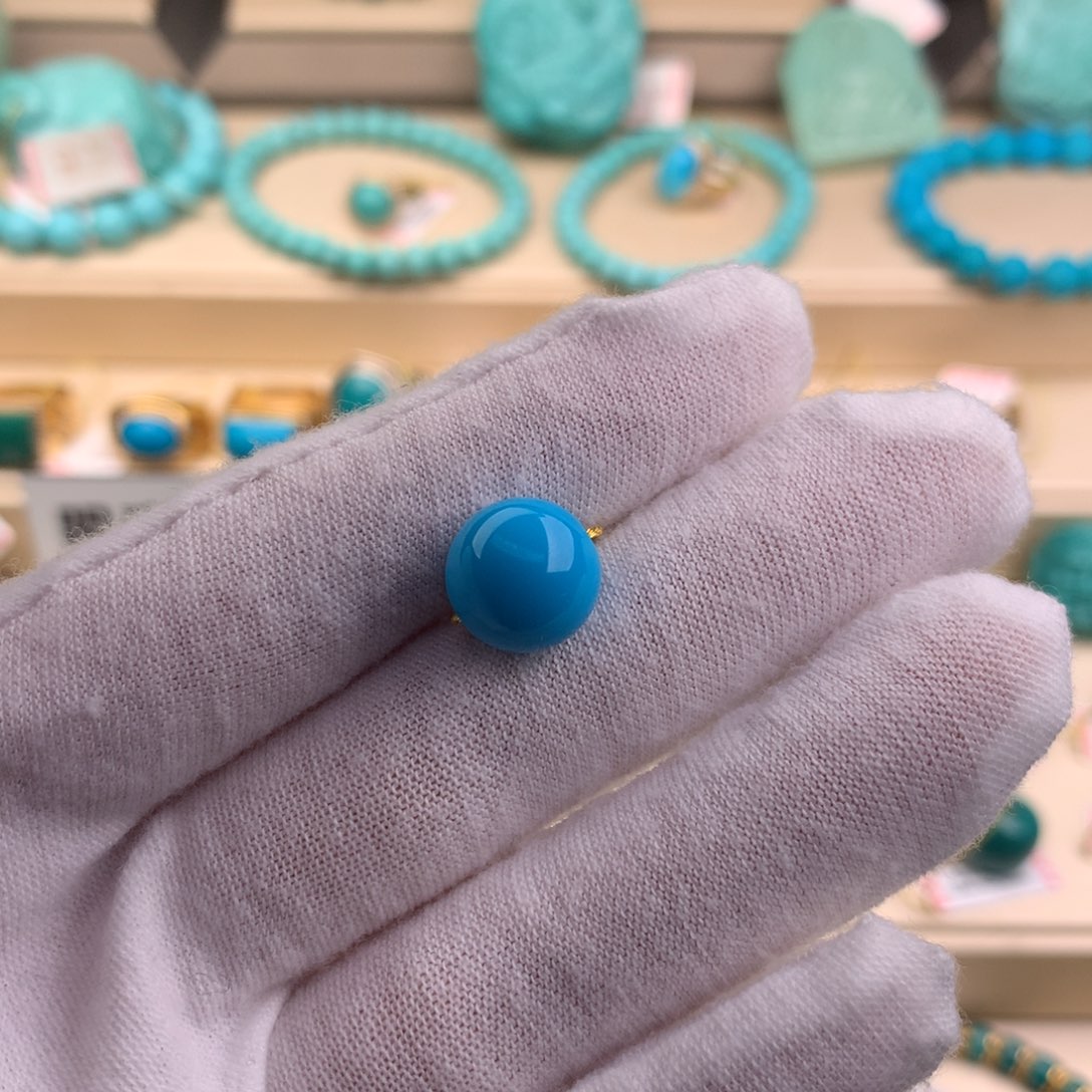 绿松石珠宝奇石未镶嵌11.2mm