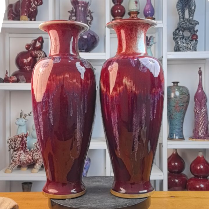 摆件钧瓷摆件神後鎮鈞瓷