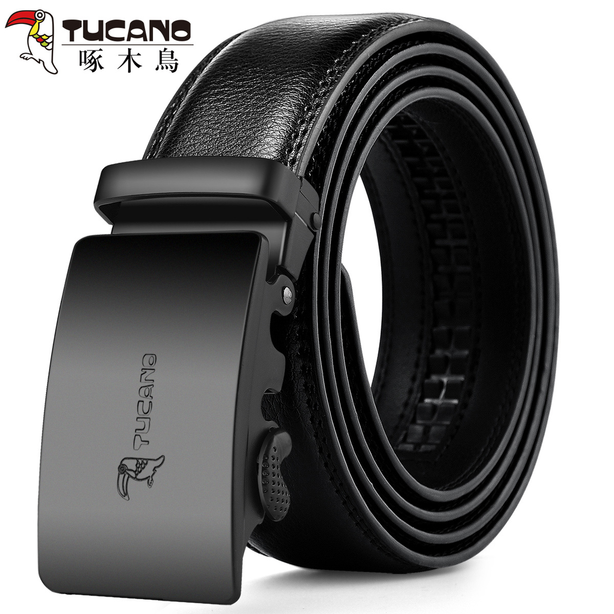 啄木鸟正品休闲皮带男真皮自动扣纯牛皮腰带高档百搭年轻人裤带潮