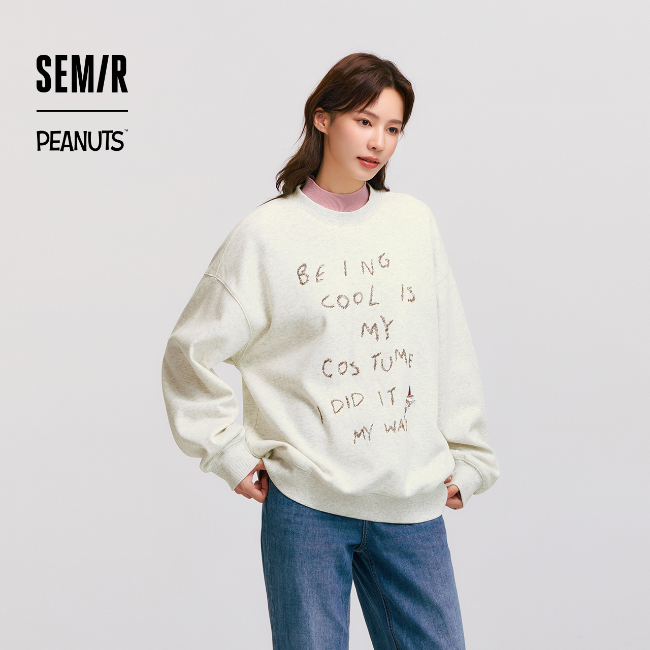 心动好物|加绒卫衣史努比系列森马女冬中长款oversize图案设计