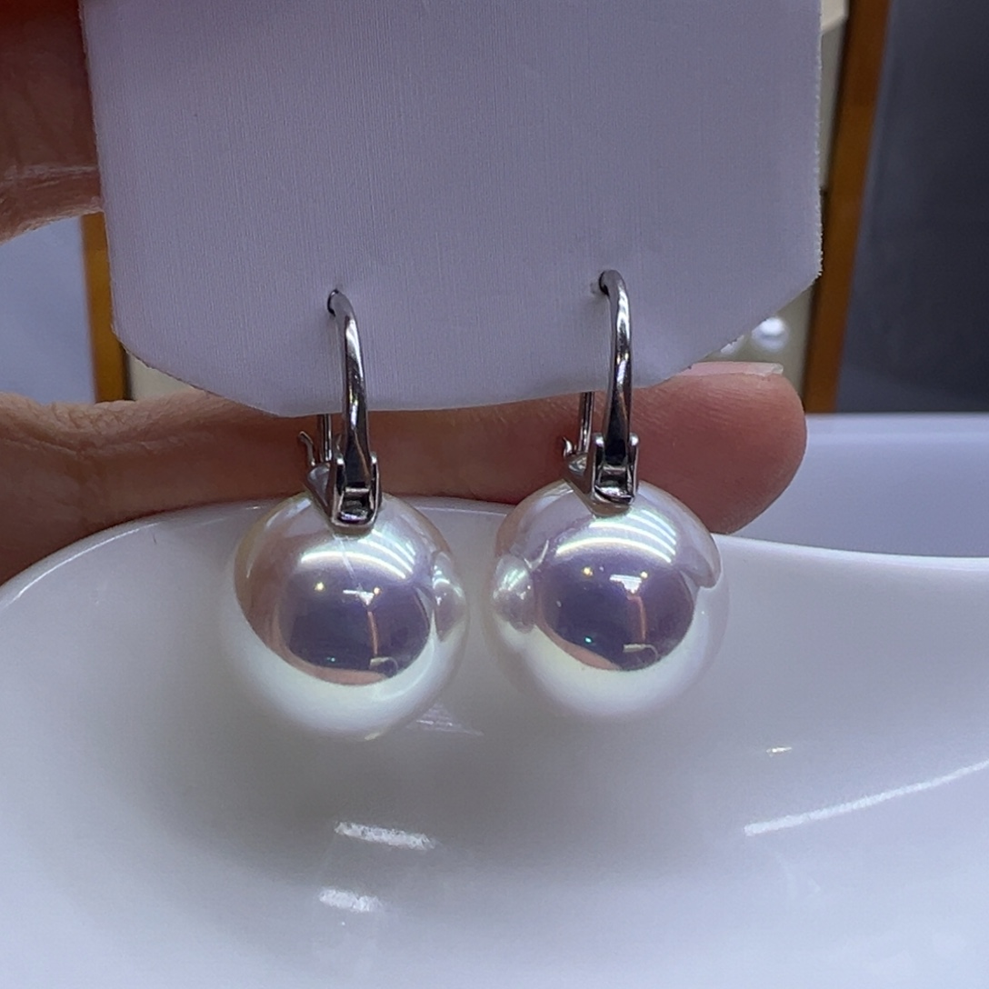 淡水珍珠耳饰银S925镶嵌