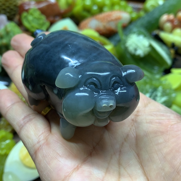 蛇纹石玉手把件未镶嵌