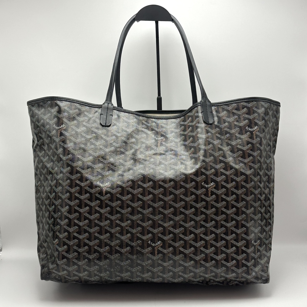 95新 Goyard 黑色Y字满印老花大号单肩子母购物袋 29319