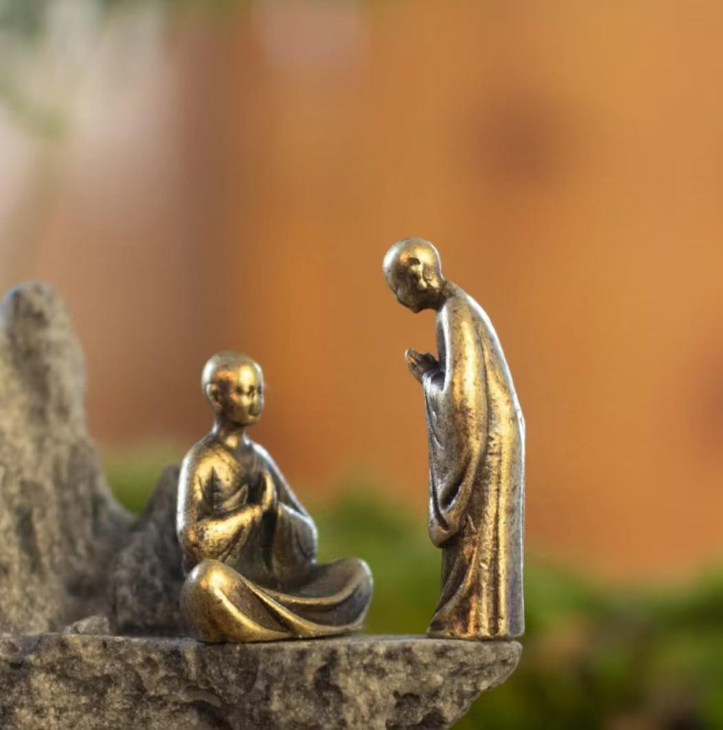 铜合金无相佛骑驴老者钓鱼翁迷你禅意微景观摆件人物盆景造景摆件