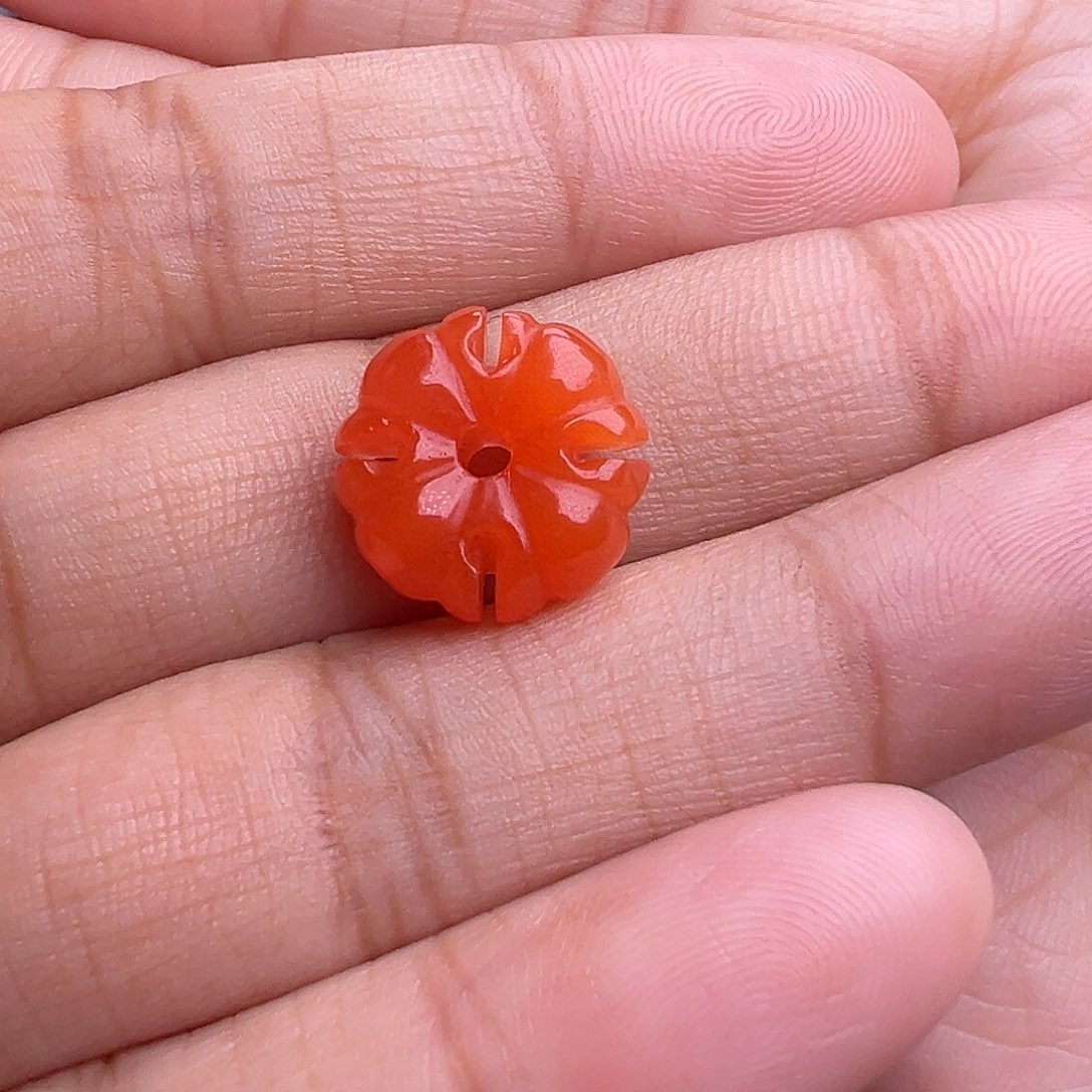 南红玛瑙未镶嵌珠宝奇石克罗心13.8mm