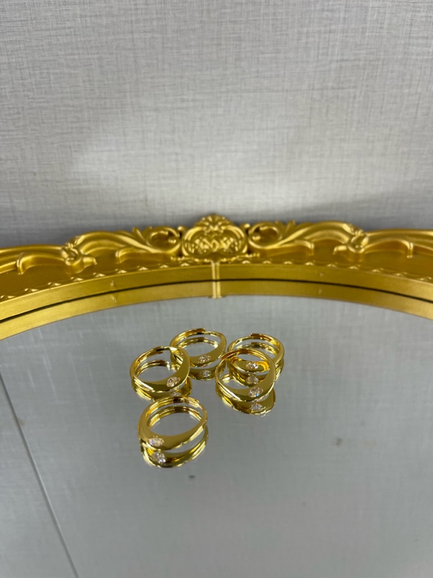 铜合金手链 金色一颗钻戒指 发货多样性发其一默认微瑕棉裂