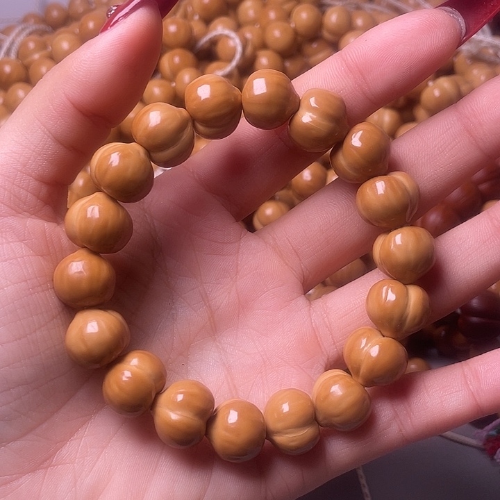暄***和猴头核桃手串15尺寸肌理纹屁桃手串全品无暇