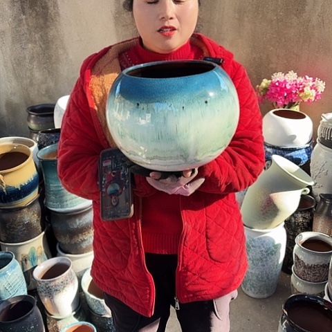 19口22高瑕疵盆子盆子。 