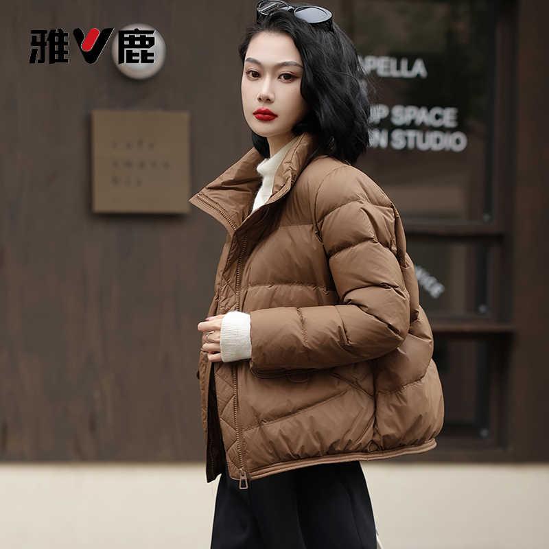 V/雅鹿YLH01Z16900 羽绒服女短款韩版新款冬装加厚时尚面包服外套