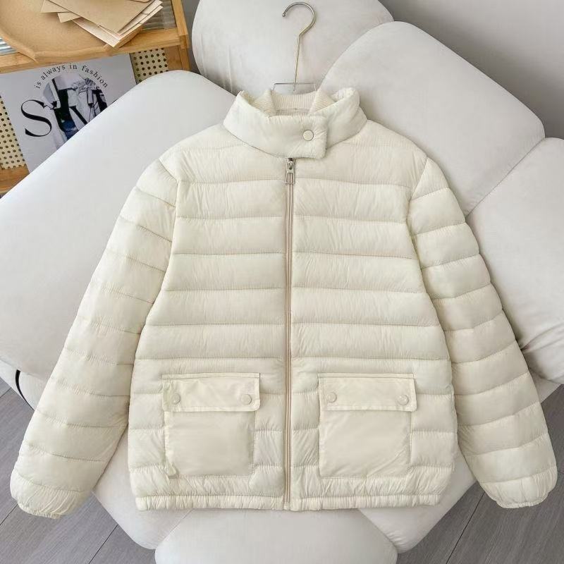 2025秋冬女保暖轻薄丝棉服新款百搭棉衣外套立领时尚短款时尚棉袄