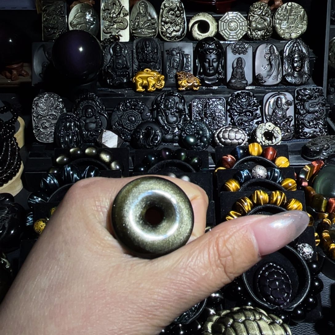 白***童黑曜岩未镶嵌吊坠(赠链)