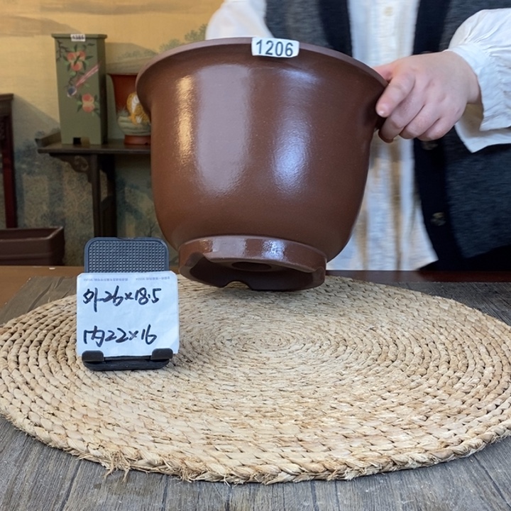 紫砂花盆  紫玉金砂大金钟1206