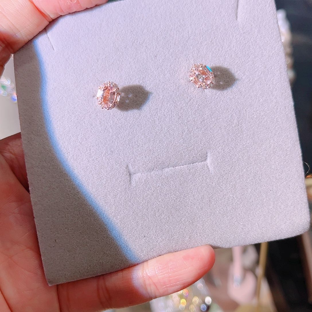 绿柱石耳饰银S925镶嵌