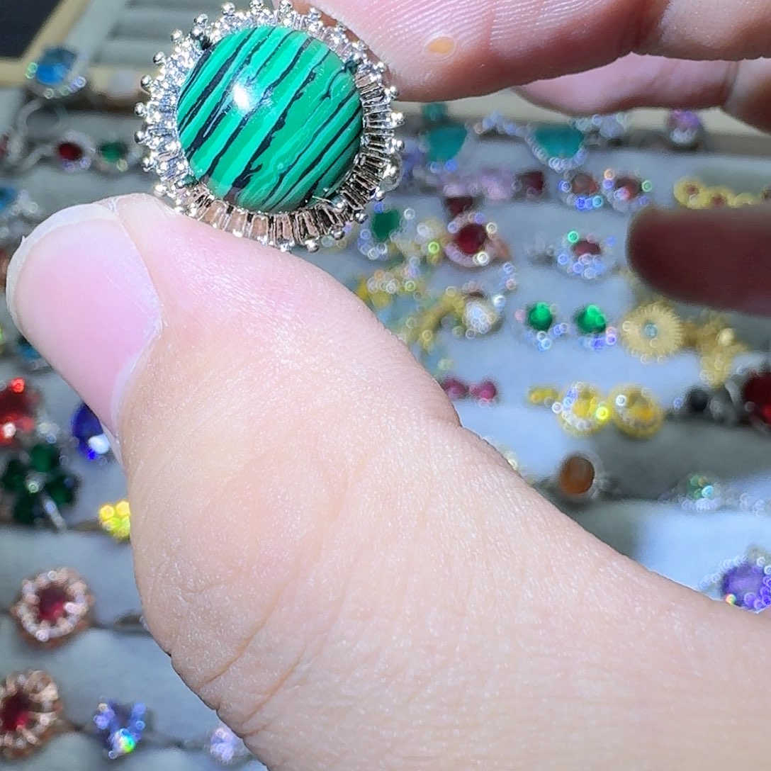 托帕石戒指银S925镶嵌