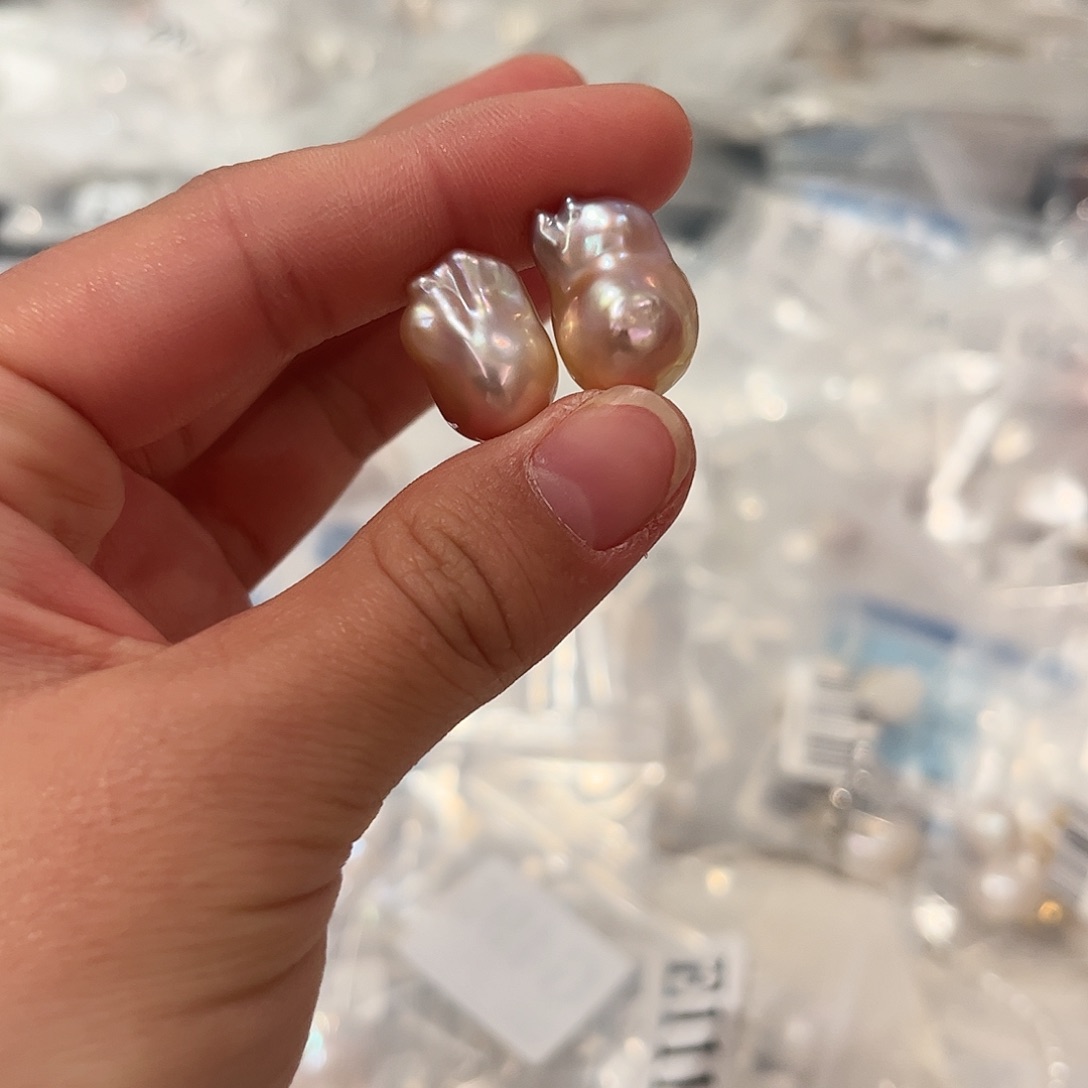 淡水珍珠耳饰银S925镶嵌