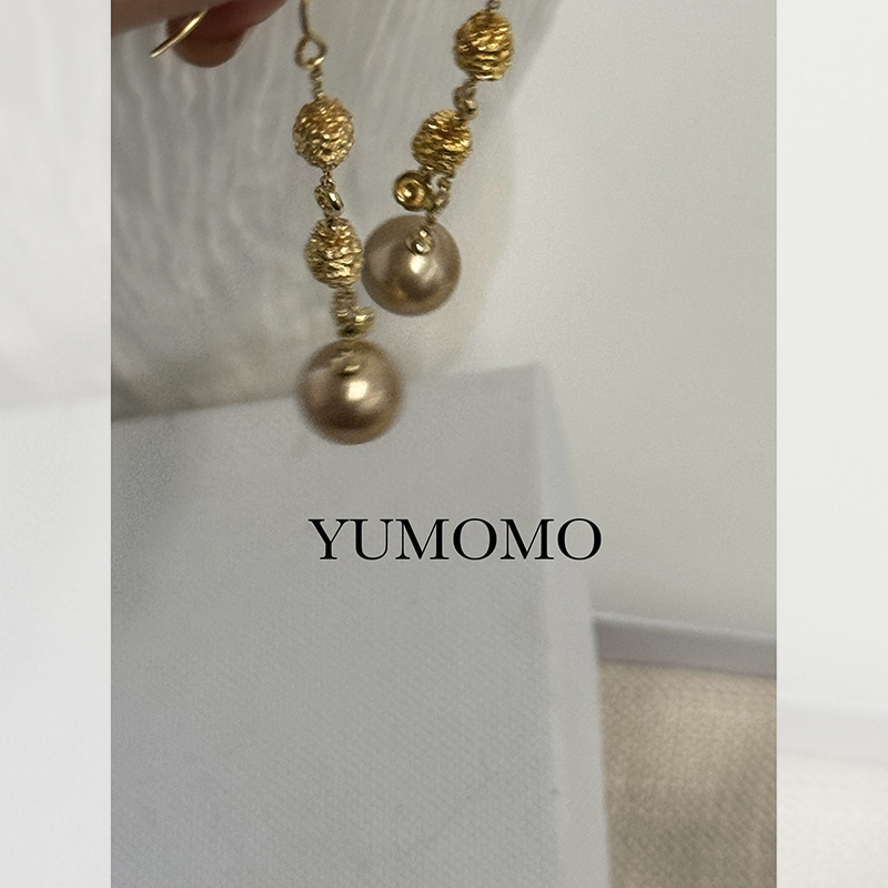 合金锆石耳饰 925银镶嵌锆石珠珠流苏长耳环金珠耳钩 MJ241066