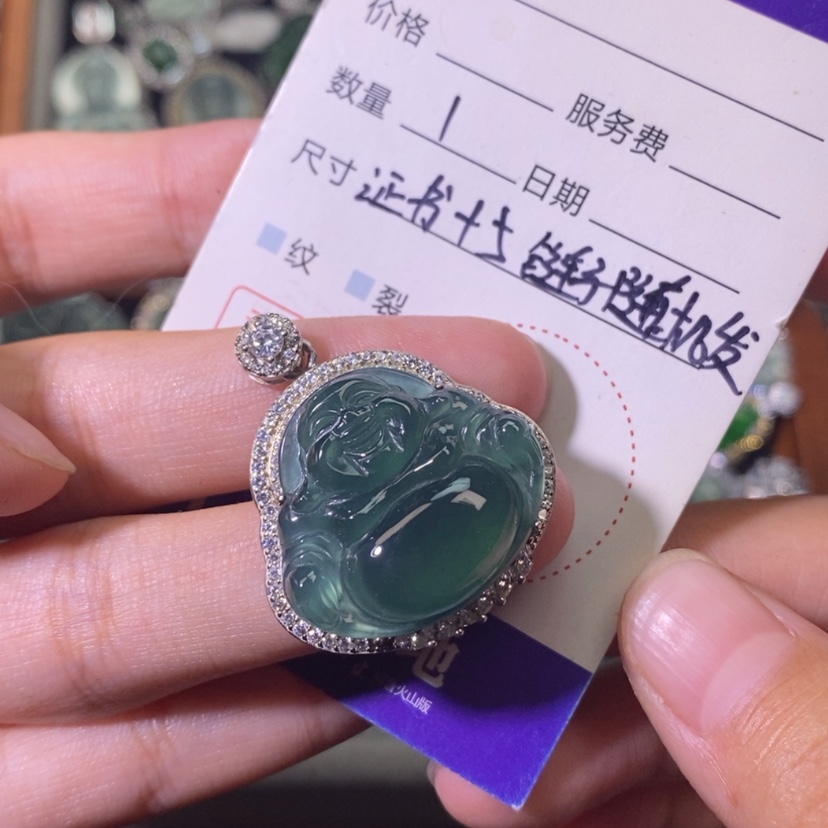 【闪购商品】翡翠银S925镶嵌颈饰静分两单