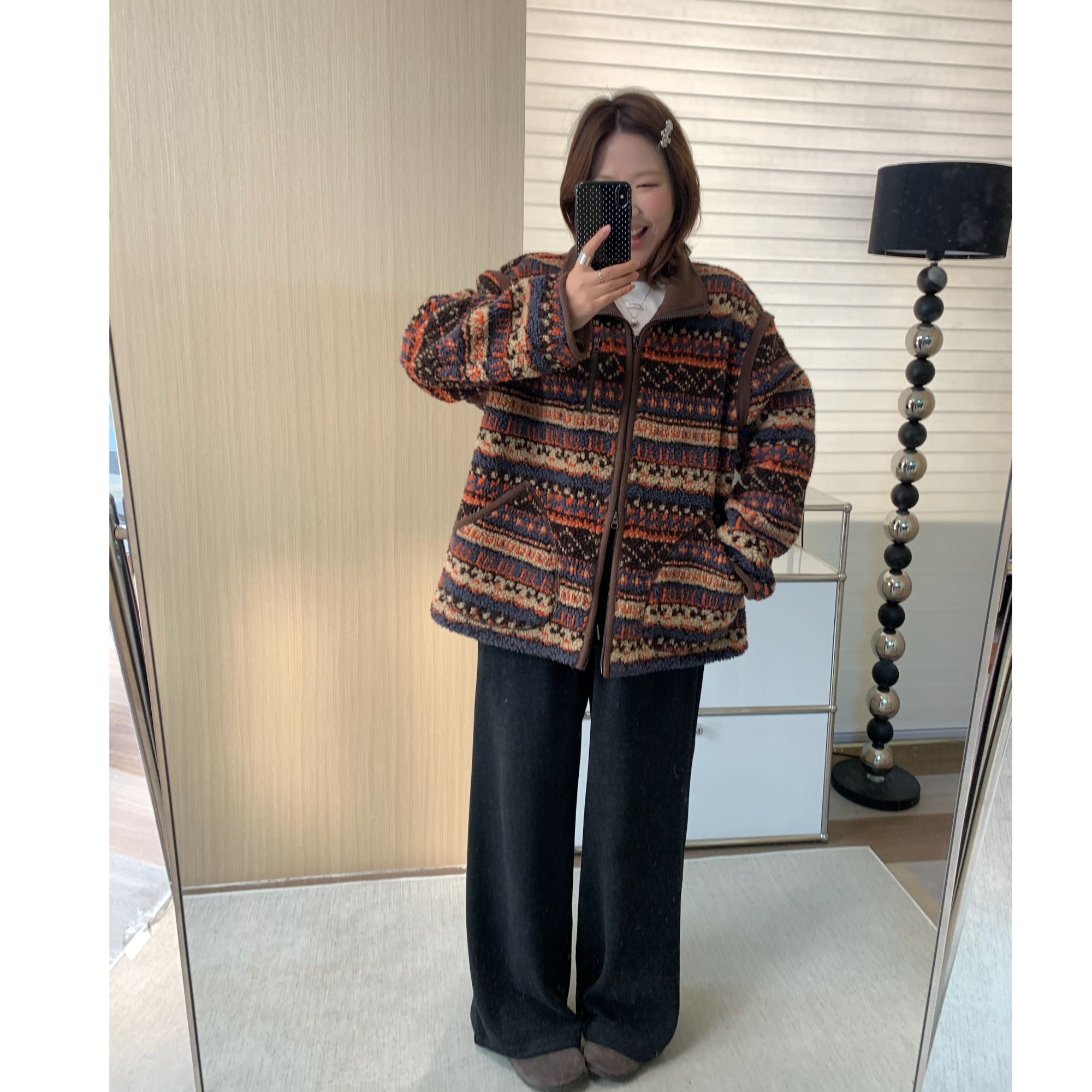 Q了个T 微胖mm  【解构设计】可拆袖一衣两穿羊羔绒外套