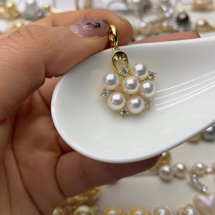 海水珍珠吊坠(不含链)银S925镶嵌