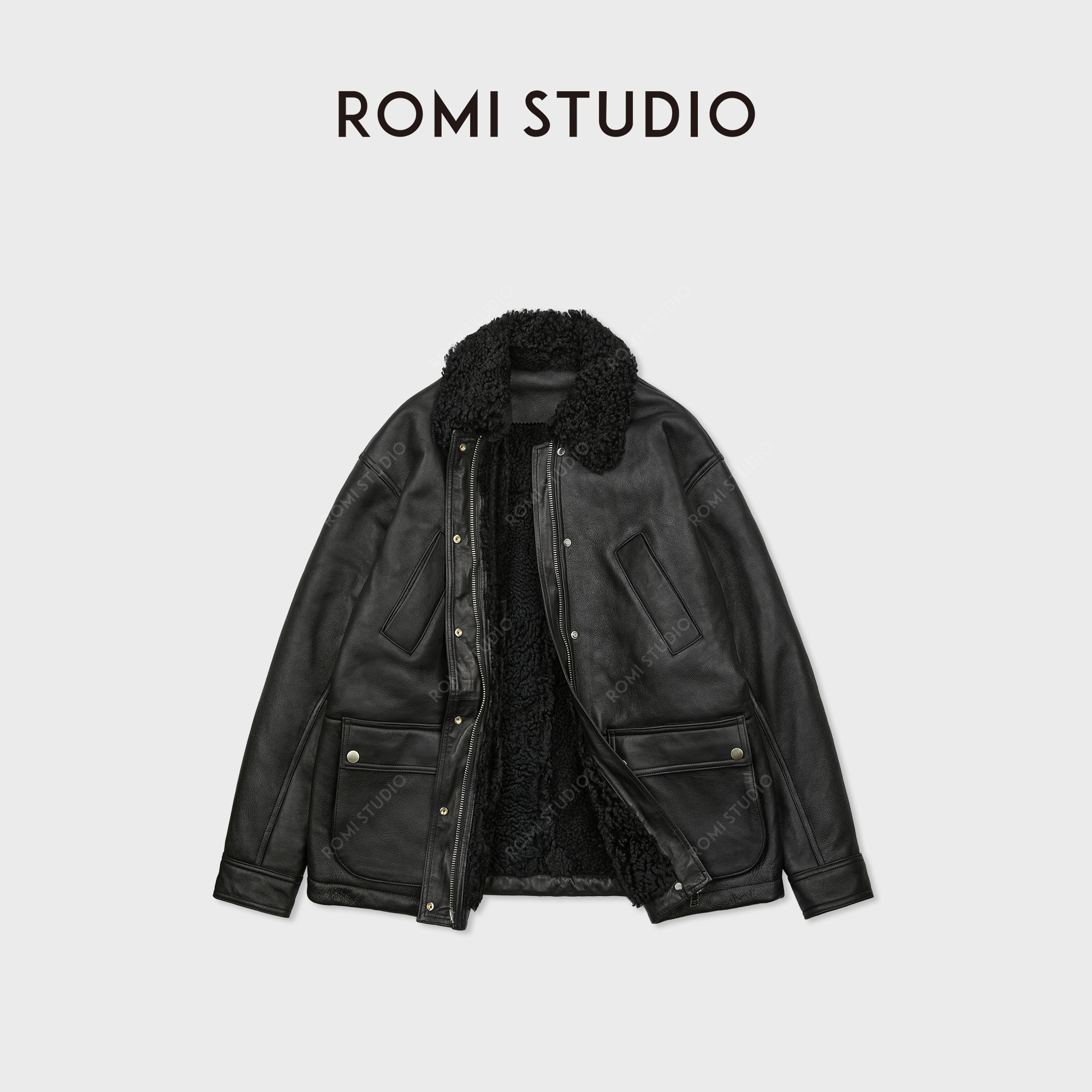 ROMI STUDIO冰岛进口绵羊皮柔韧细腻三防工装皮毛一体 RWCWW87037
