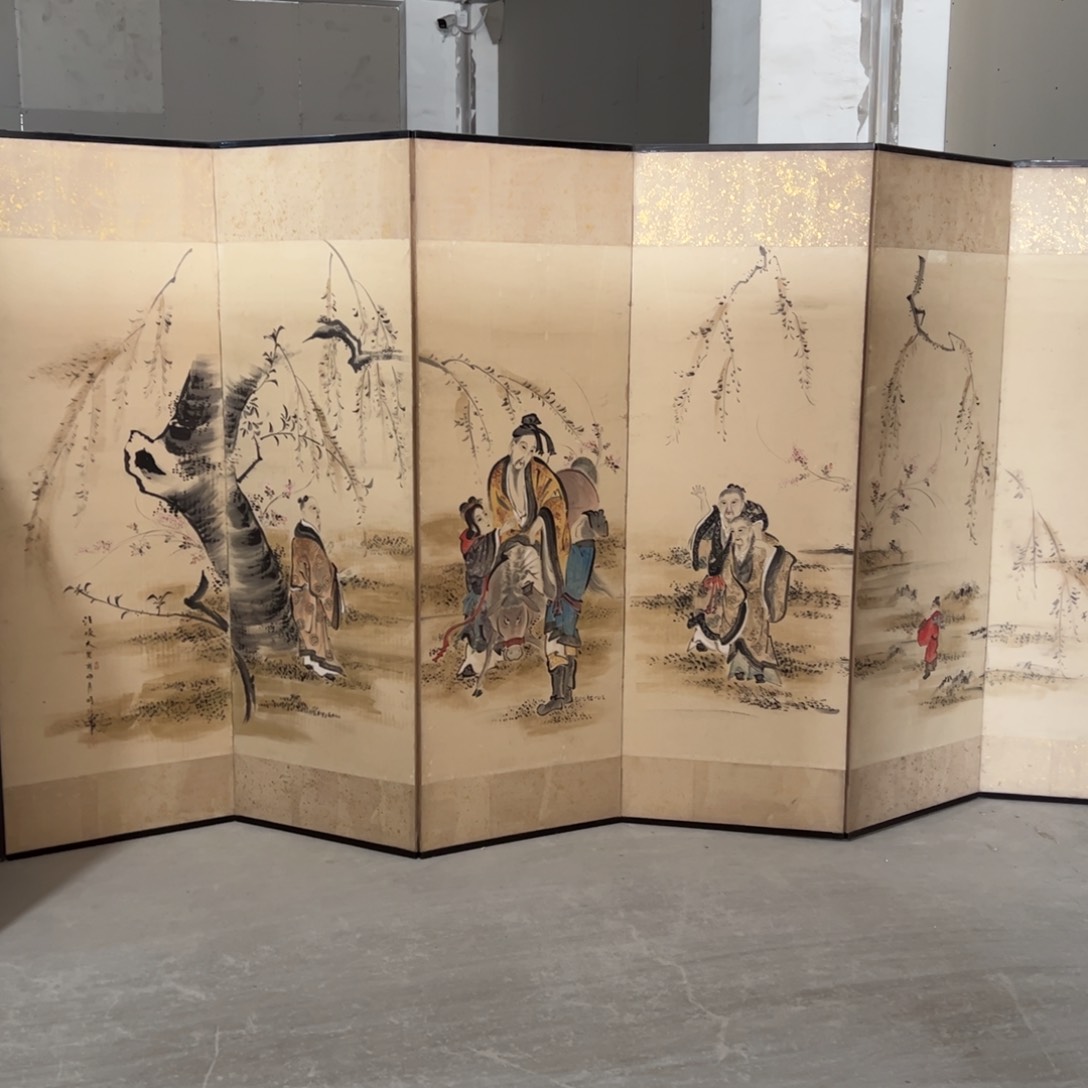 绘画屏风框画茶空间设计