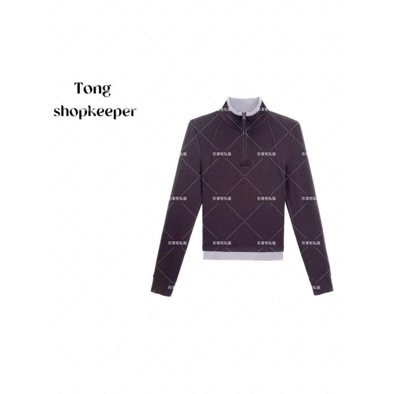 QJ/彤掌柜1682463 秋冬2025新款设计师打揽厚实通勤拼接时髦上衣