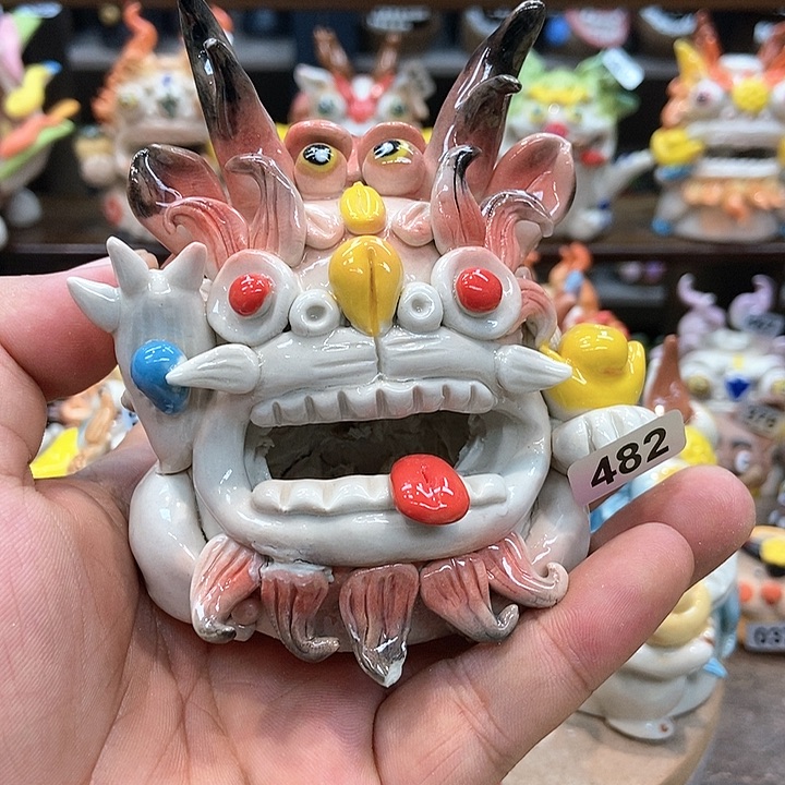 摆件直播间手工抽象陶瓷摆件482