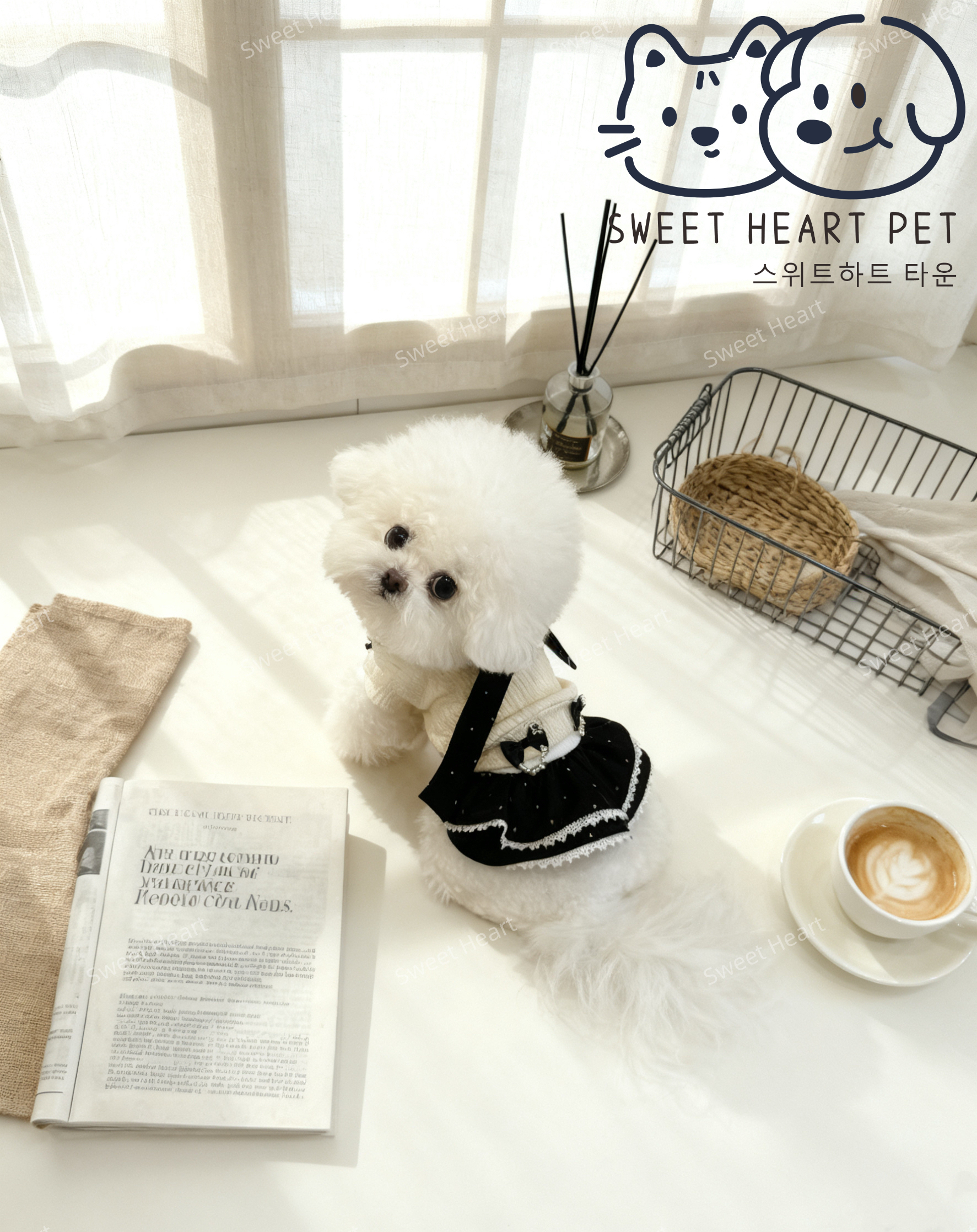 Sweet Heart 韩系风冬款加绒两件套可盐可甜保暖舒适宠物衣服