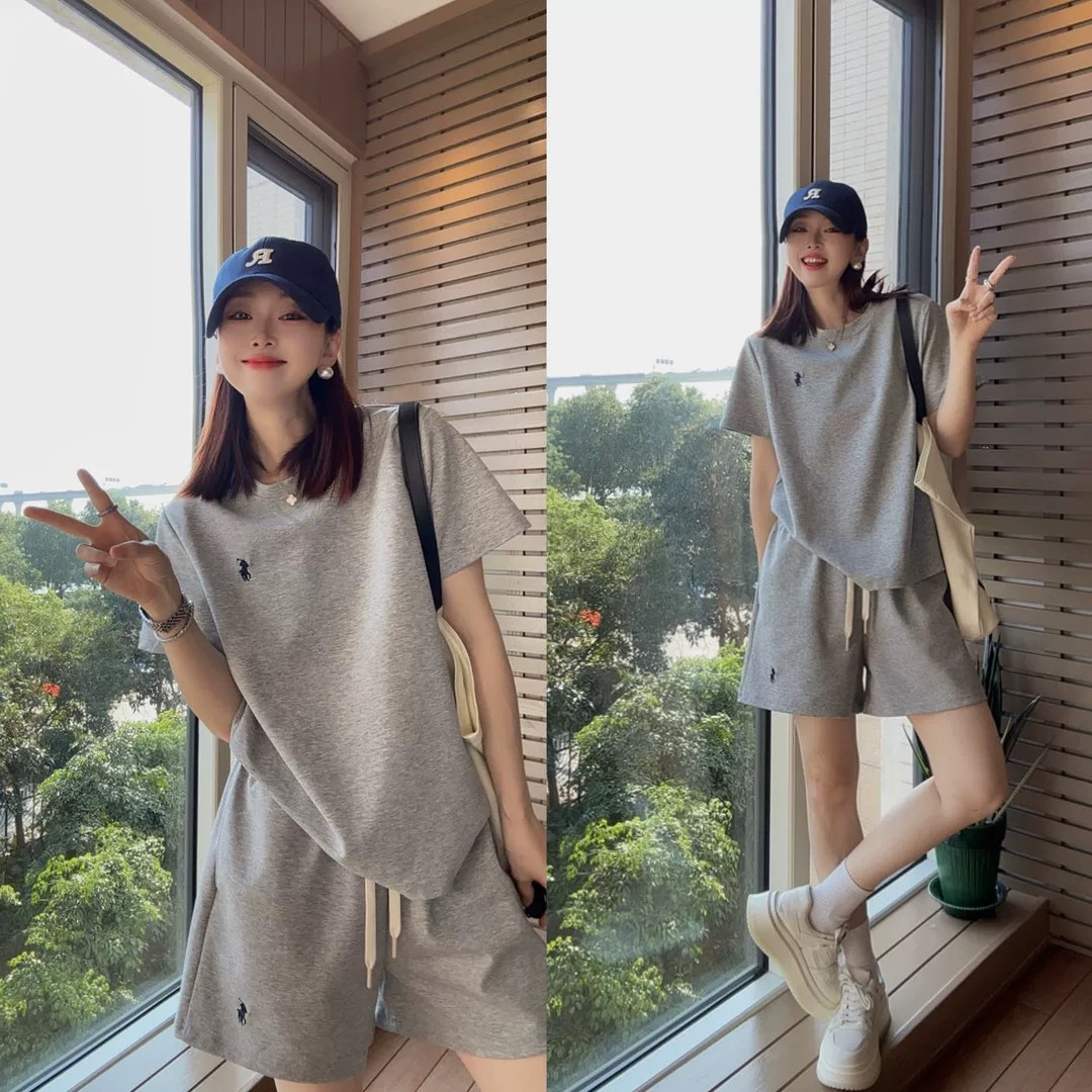 夏季新款睡衣家居服休闲运动套装时尚百搭短袖t恤阔腿短裤