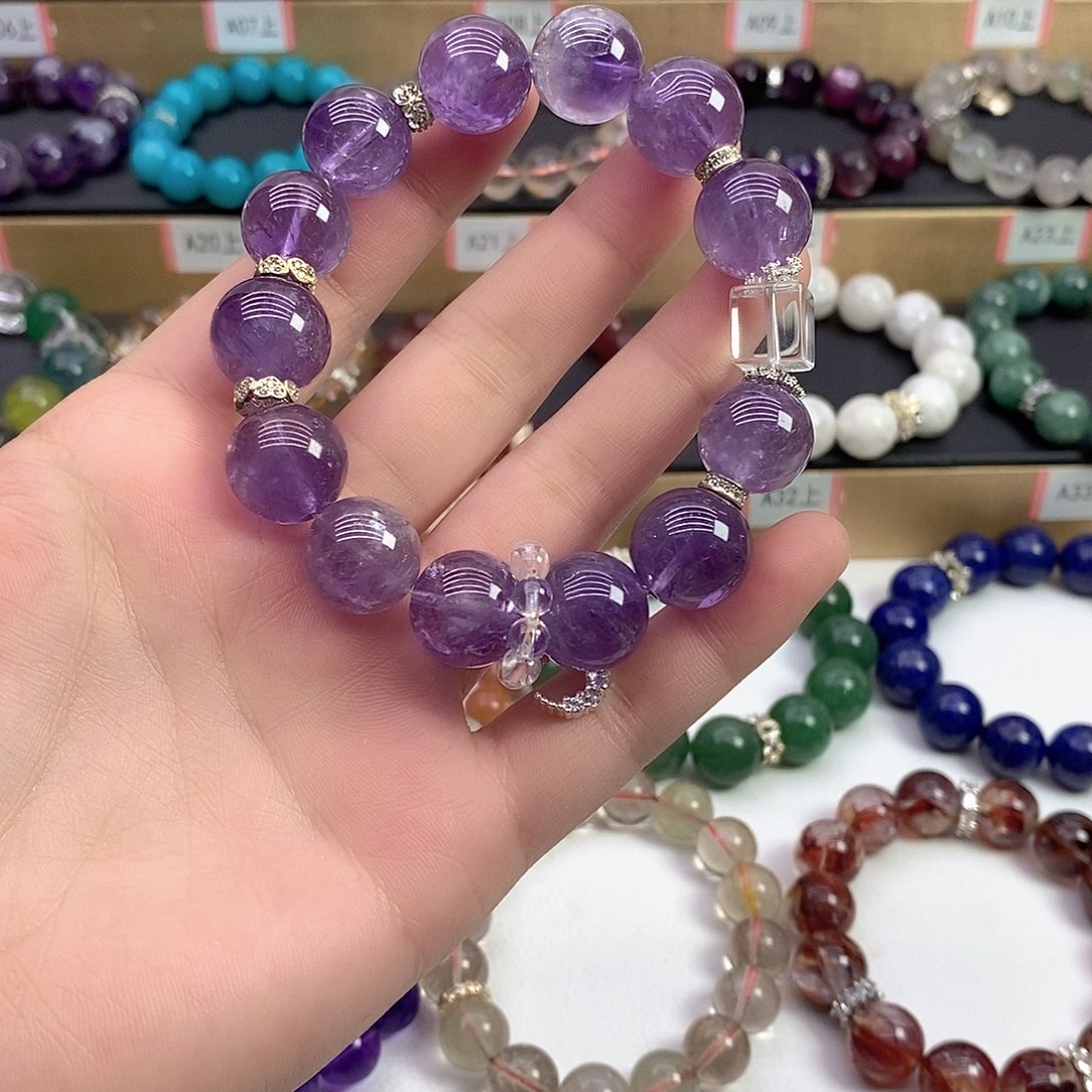 未镶嵌手链水晶薰衣草紫