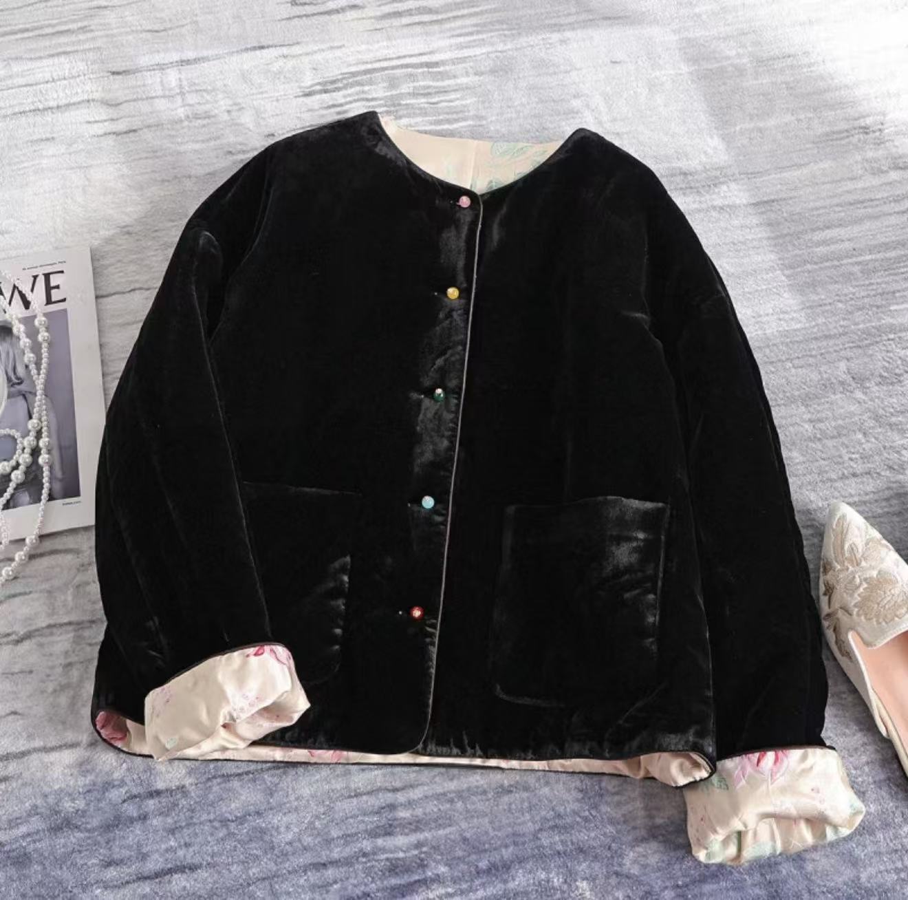 【棉服】墨絮--新中式加棉设计师高定轻奢宽松休闲复古圆领国潮