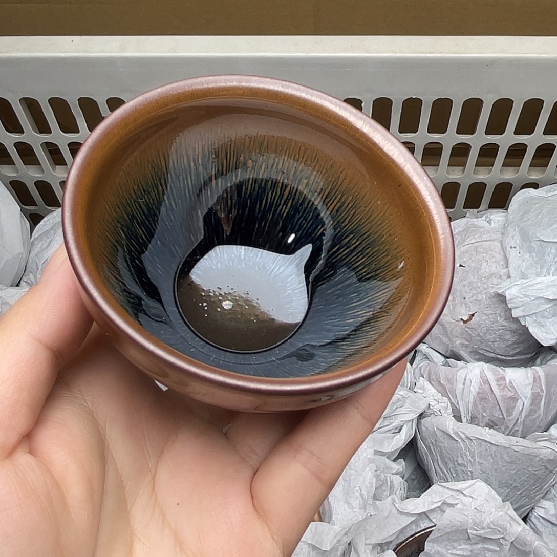 摆件建窑建盏主人杯兔毫