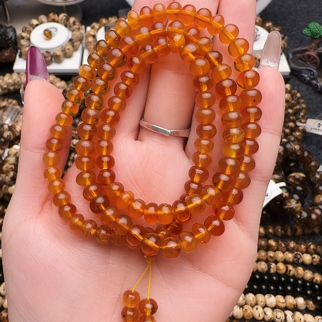 得***宽琥珀未镶嵌手链抚顺琥珀