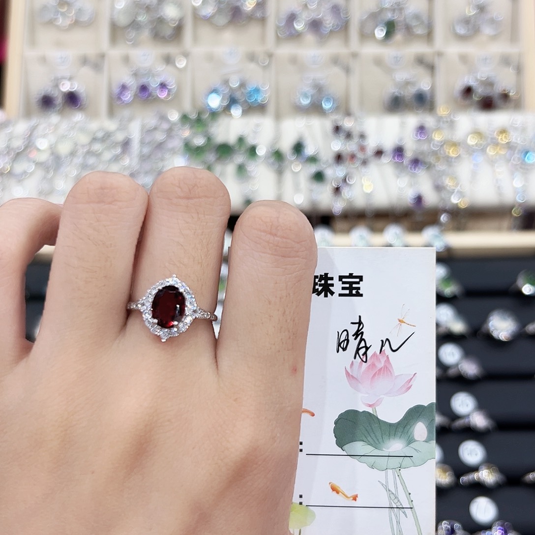 *****银S925镶嵌岫玉戒指