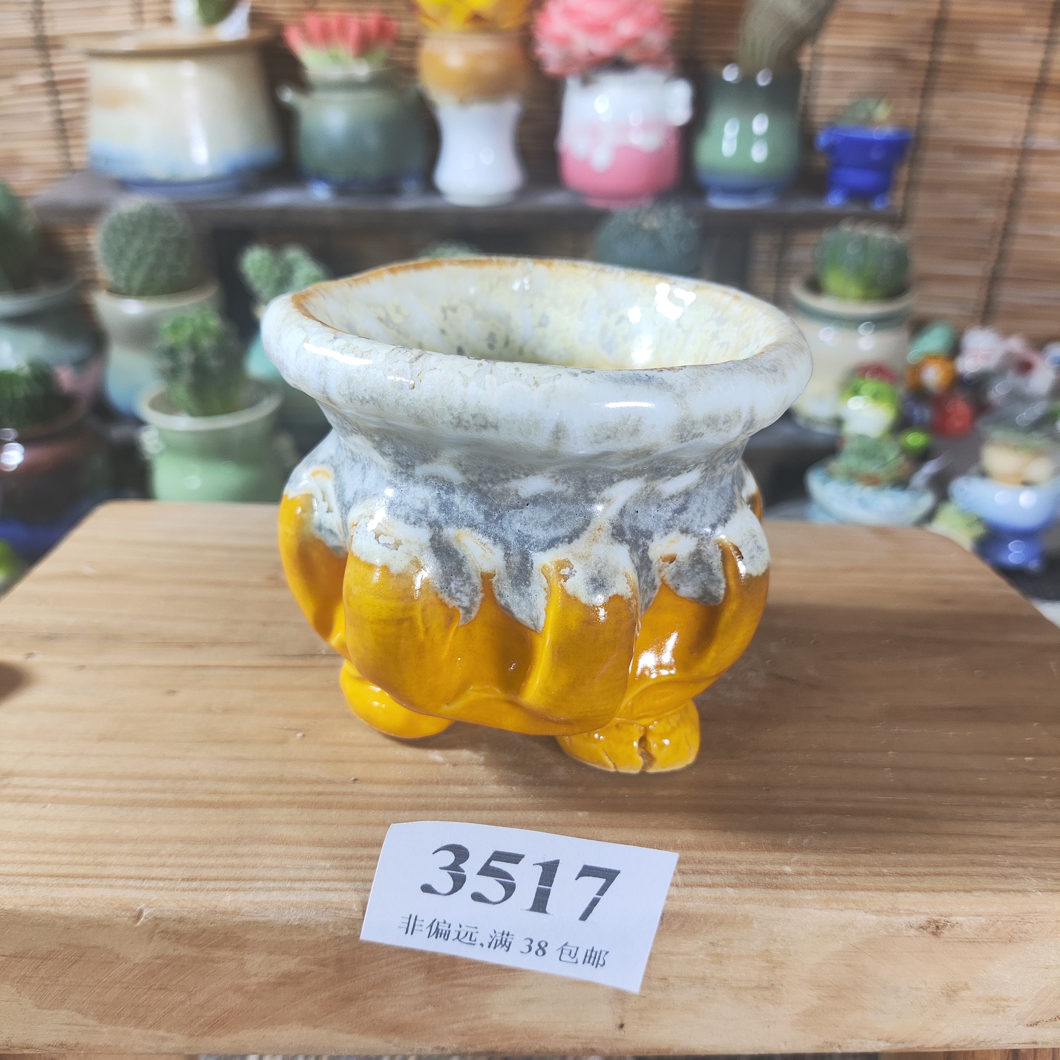 口7高7，3517手工创意多肉花盆摆件迷你多景德镇纯手工制做