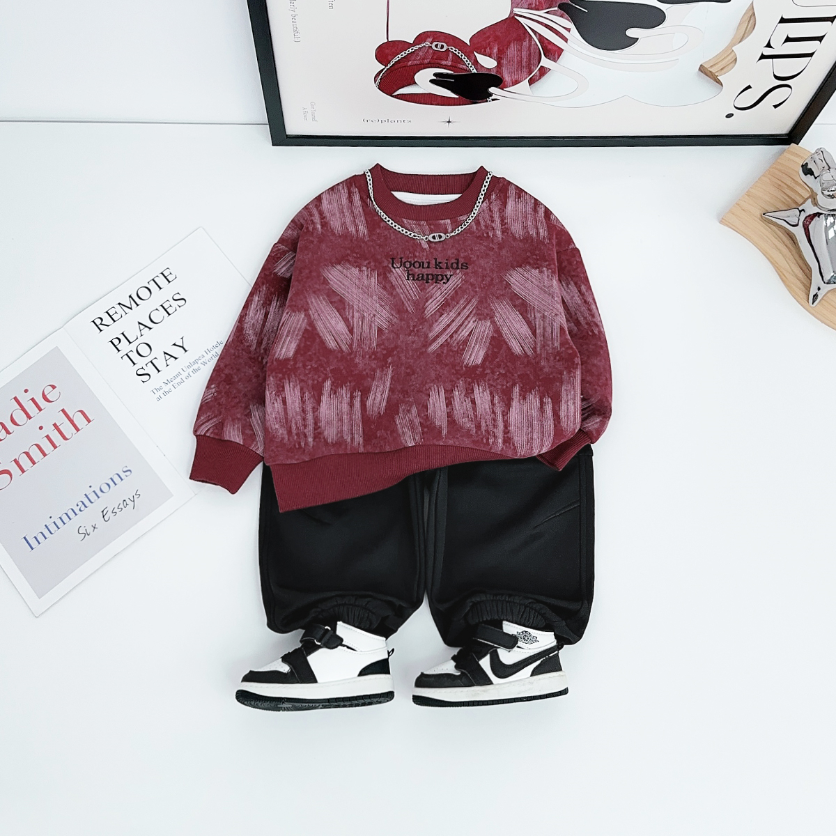 儿童卫衣加绒长袖2025新款秋冬季男童休闲 BQ251171N悠悠童话童装