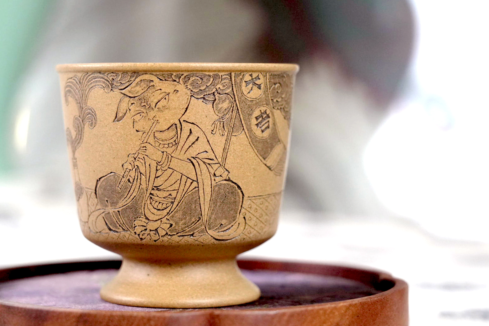 御风堂一桐刻绘主人杯胖虎 兔爷（2款可选）