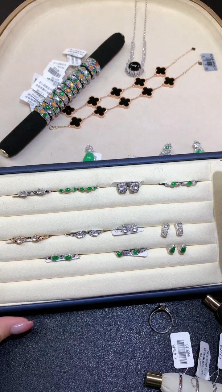 【彩虹盘】翡翠耳饰-18K金镶嵌-多样性发其一XY001|CXQ21