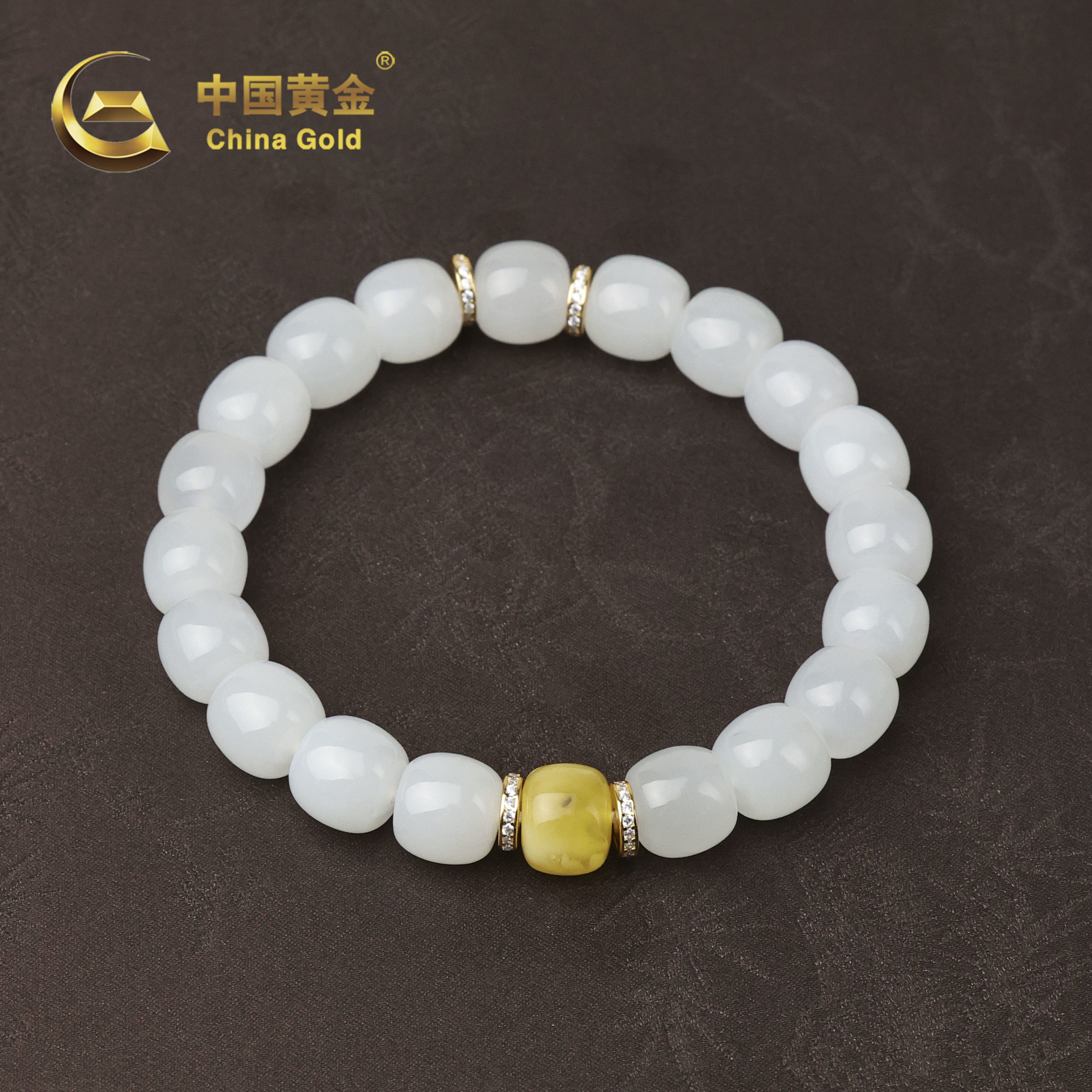 【中国黄金】即遥 | 和田玉*手串*S925银镶嵌-S4558-L-Y