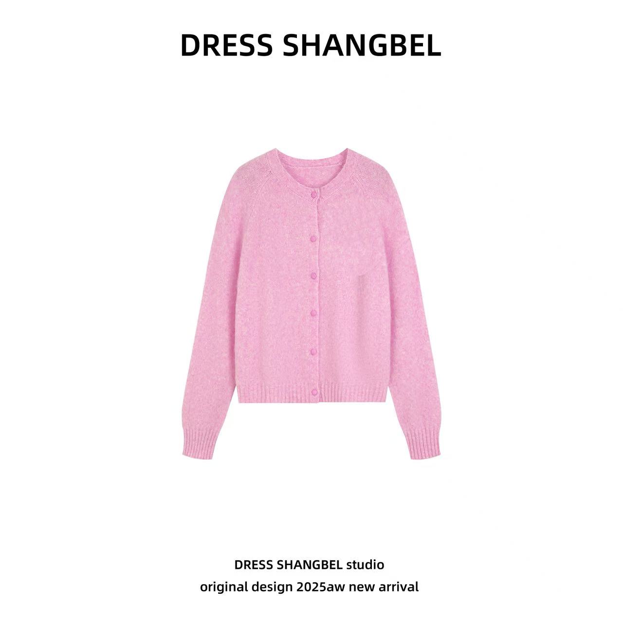 DRESS -秋冬季新款C12潮流百搭长袖宽松百搭针织开衫毛衣6177H