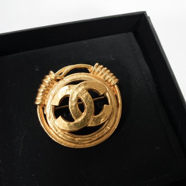 Chanel 中古金色双C胸针